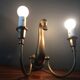 Pair d swans solid brass wall light