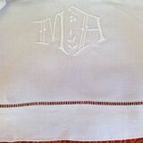 Antique linen sheet - MA monogram - 205 x 285 cm (dl)