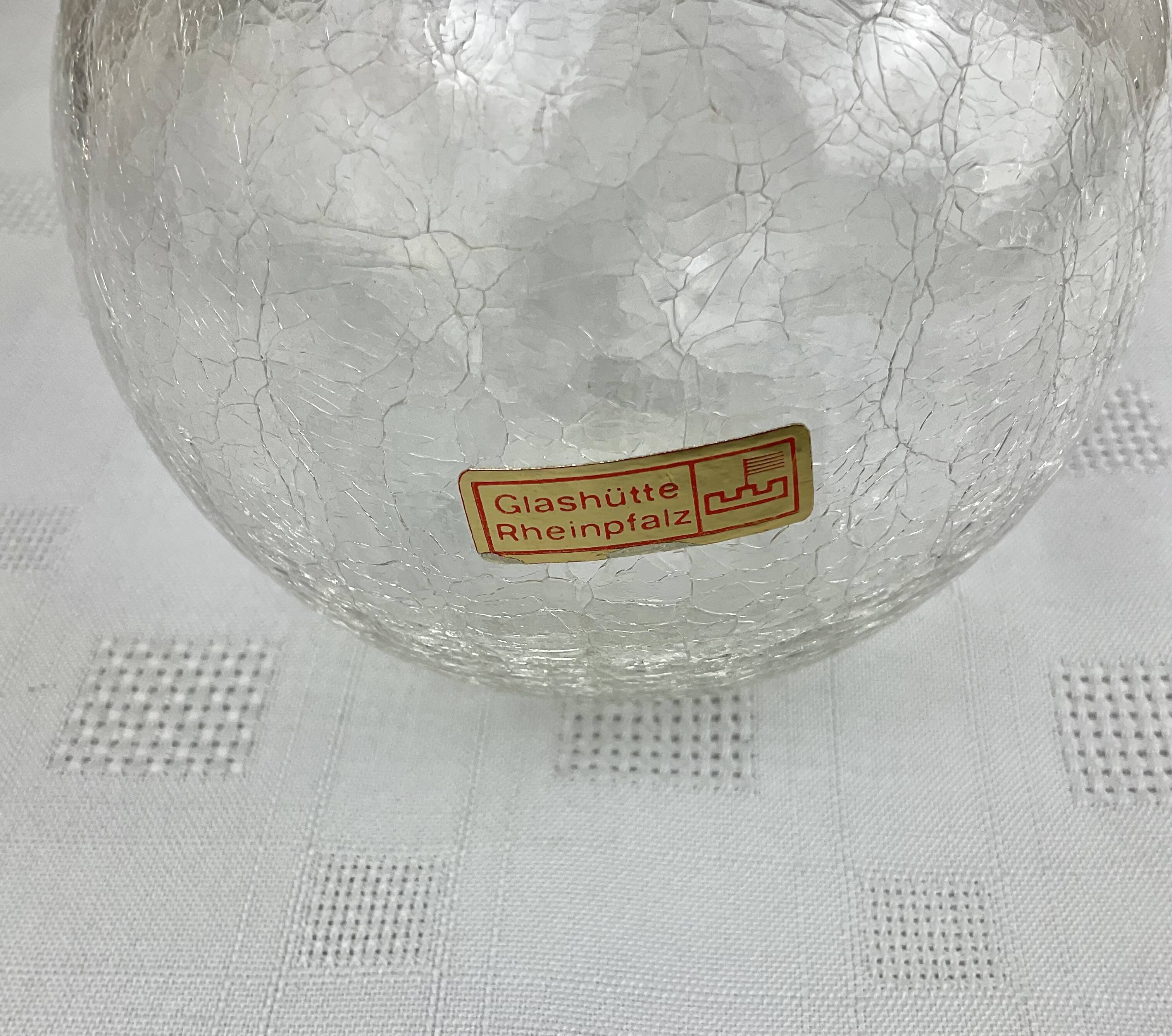 Small vintage glass ball vase Glashütte Rheinpfalz