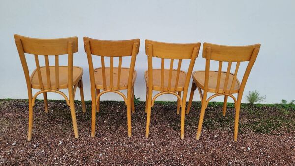 Série de 4 chaises de bistrot restaurant vintage -1950s