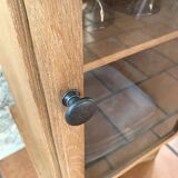 Wooden glass cabinet with drawer