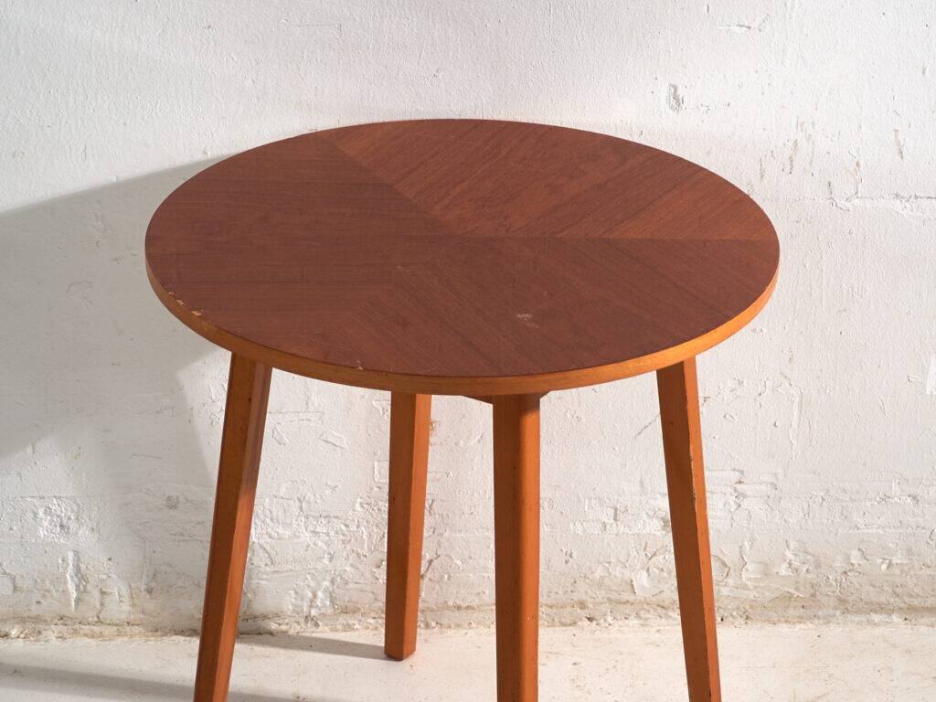 Vintage round side table in teak – Central Europe, circa 1960