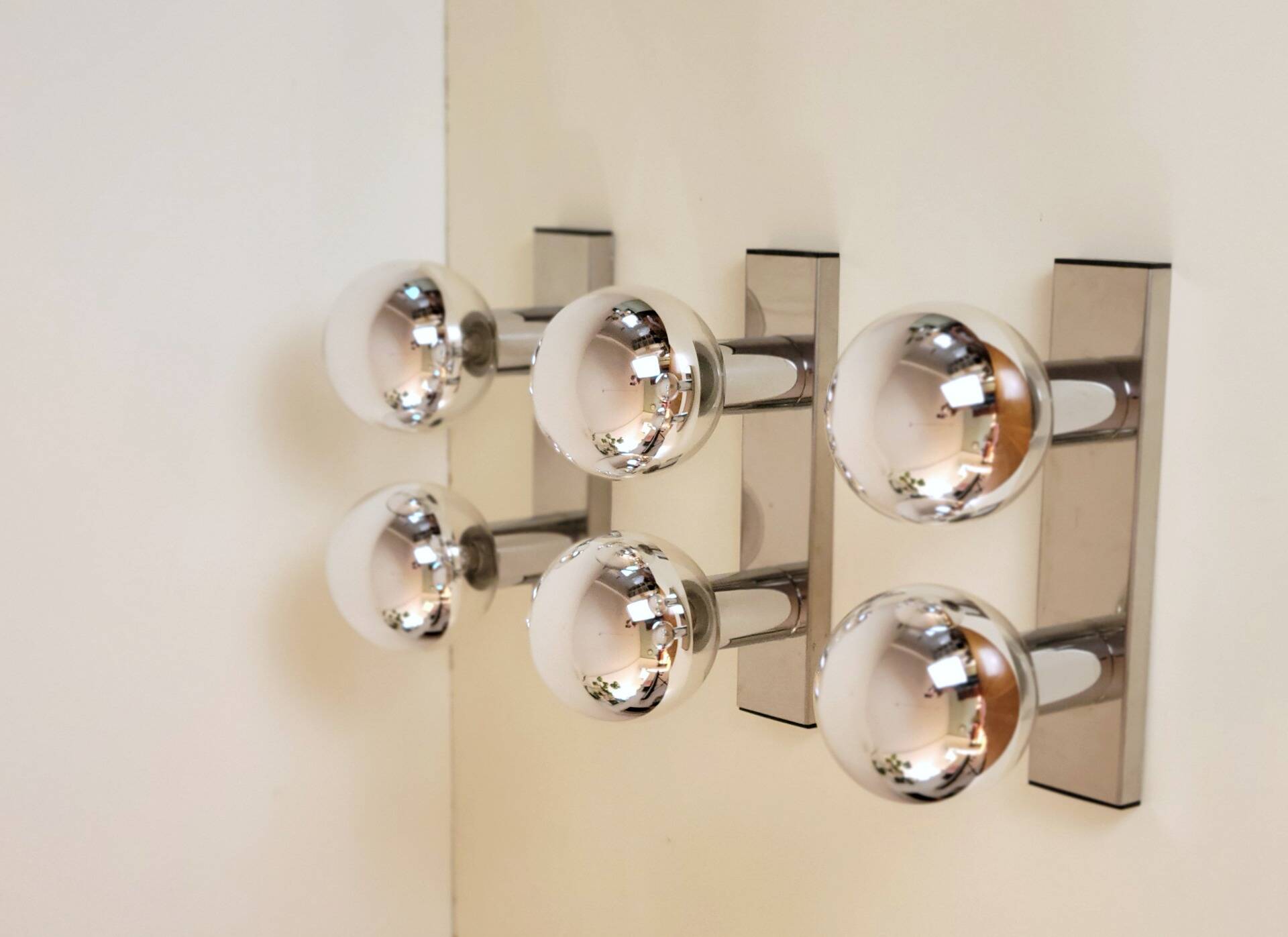 Set of 3 Space Age wall lamps by Motoko Ishii for Staff Leuchten