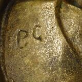 Old bronze cup empty pocket with apple apple tree fruit decoration Ø 9.5 cm