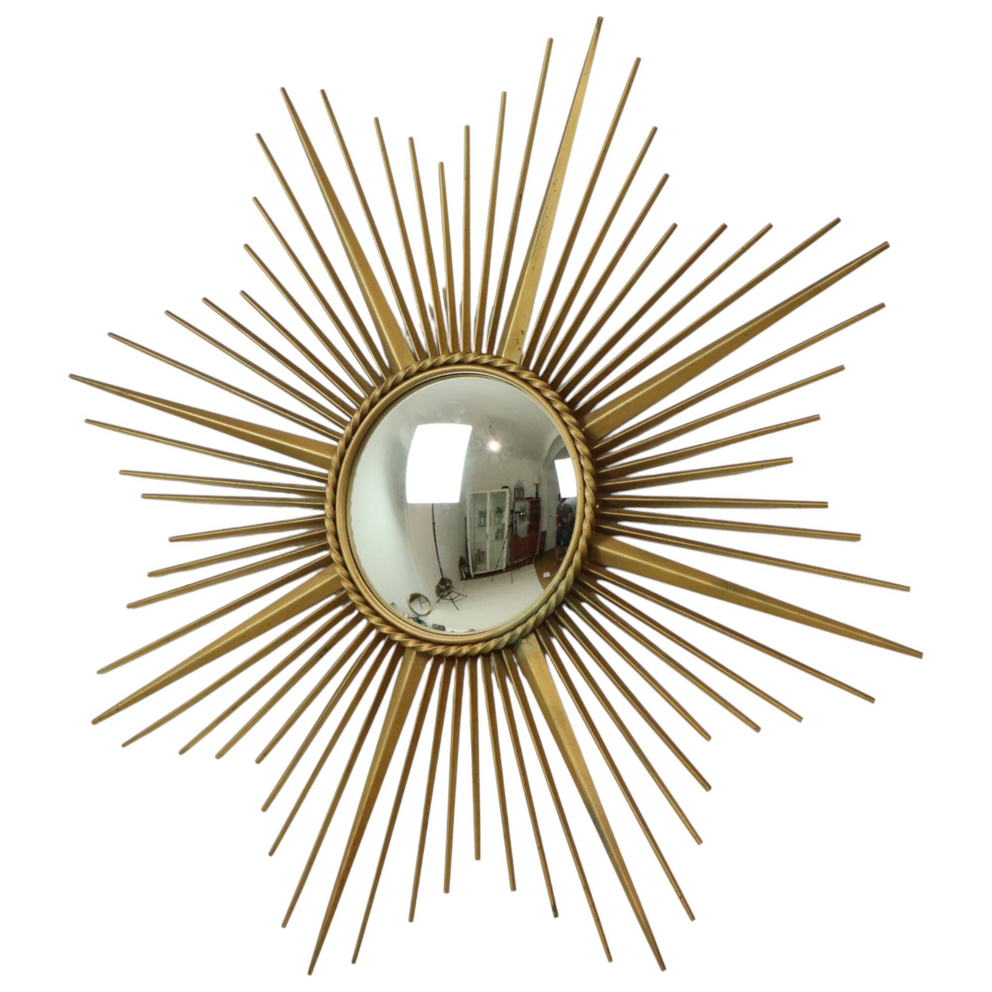 Large Vintage Sun Mirror Chaty Vallauris XL France 91cm