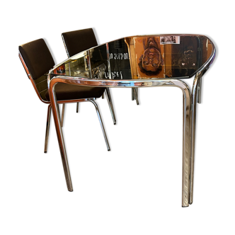 Chromed dining table