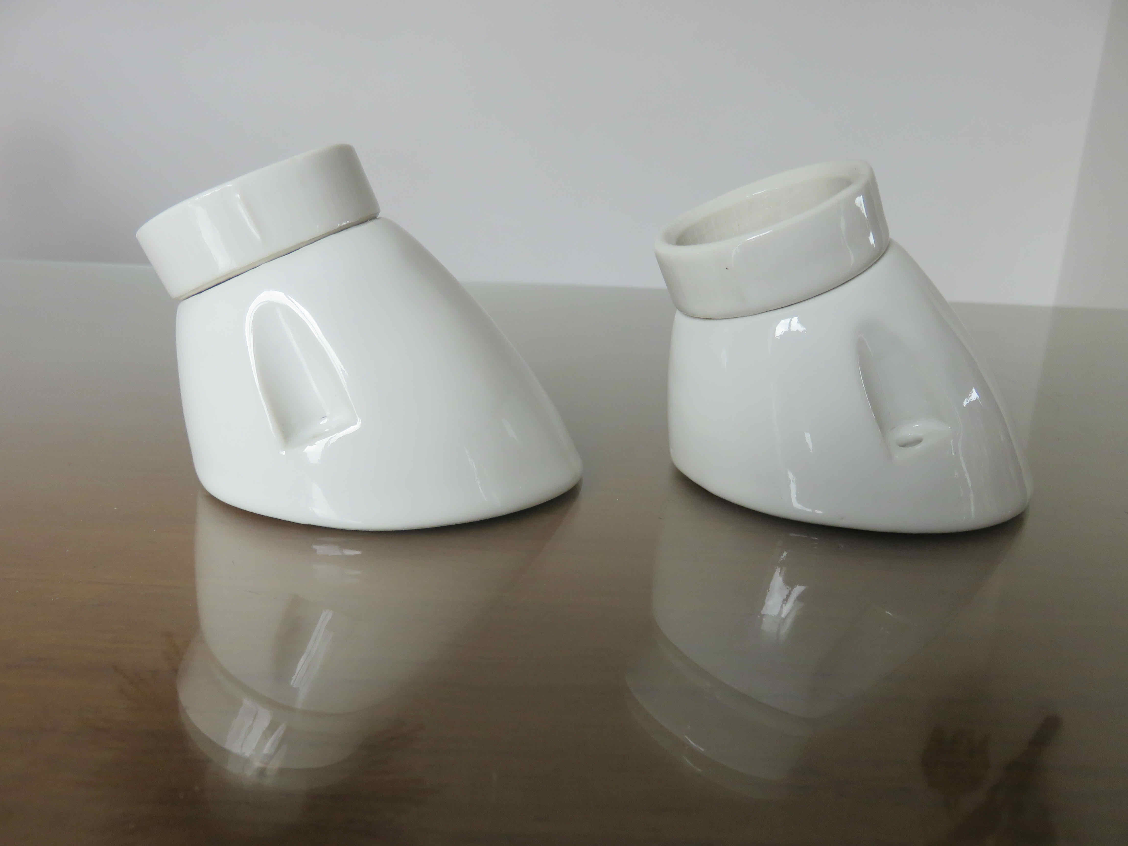 Pair of art deco style porcelain wall lamps
