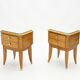 Pair of bedsides in sycamore brass mirror by Jean Pascaud 1940