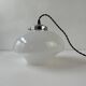 Pair of antique opaline pendant lights 24 cm vintage