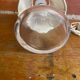 Vintage 70s glass bottle bedside lamp + lampshade