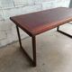 bureau anglais bois cuir et acier recyclé