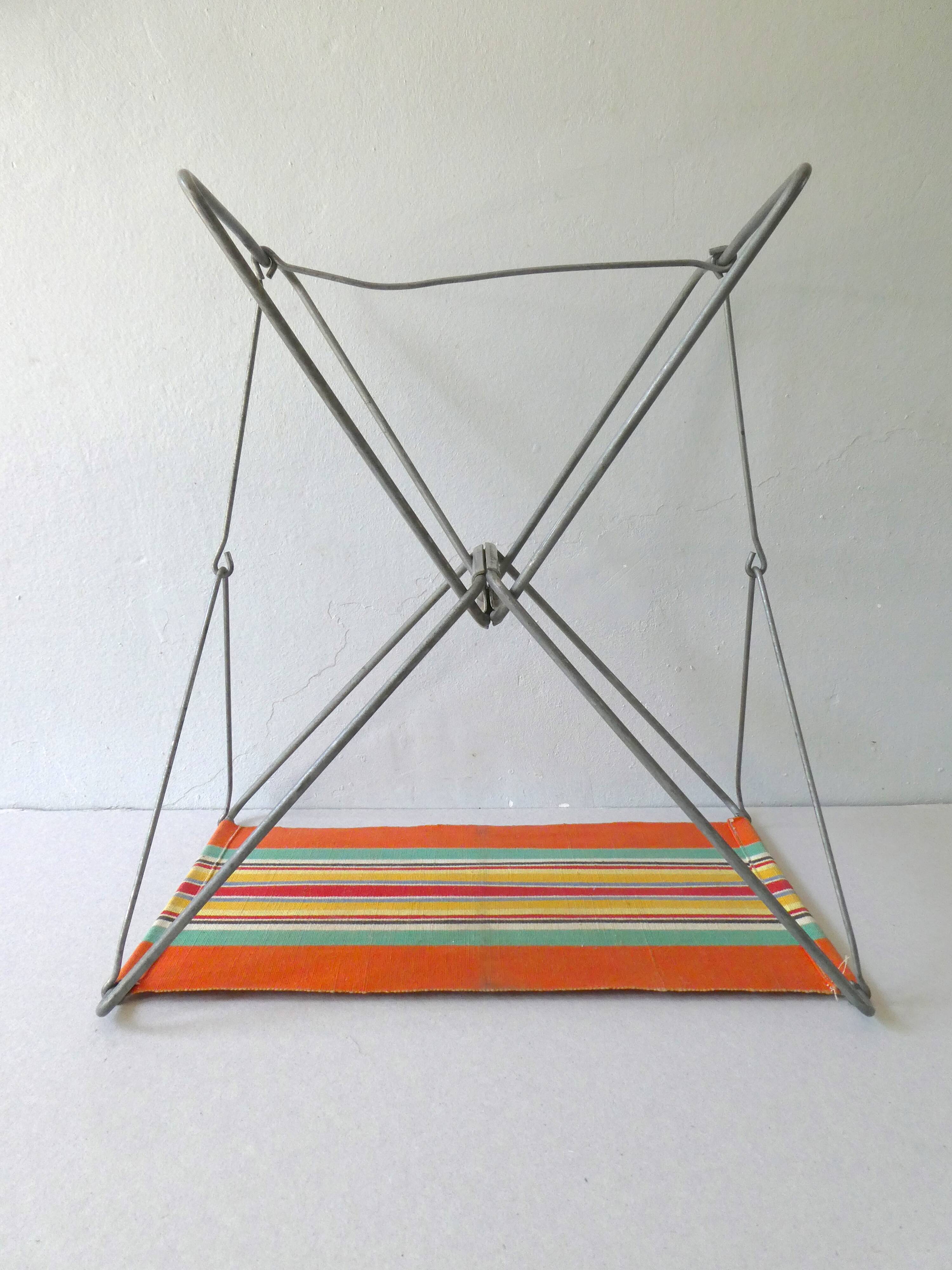 Metal folding and striped canvas, 70s