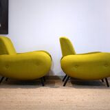Pair of low armchairs in 60s–70s style