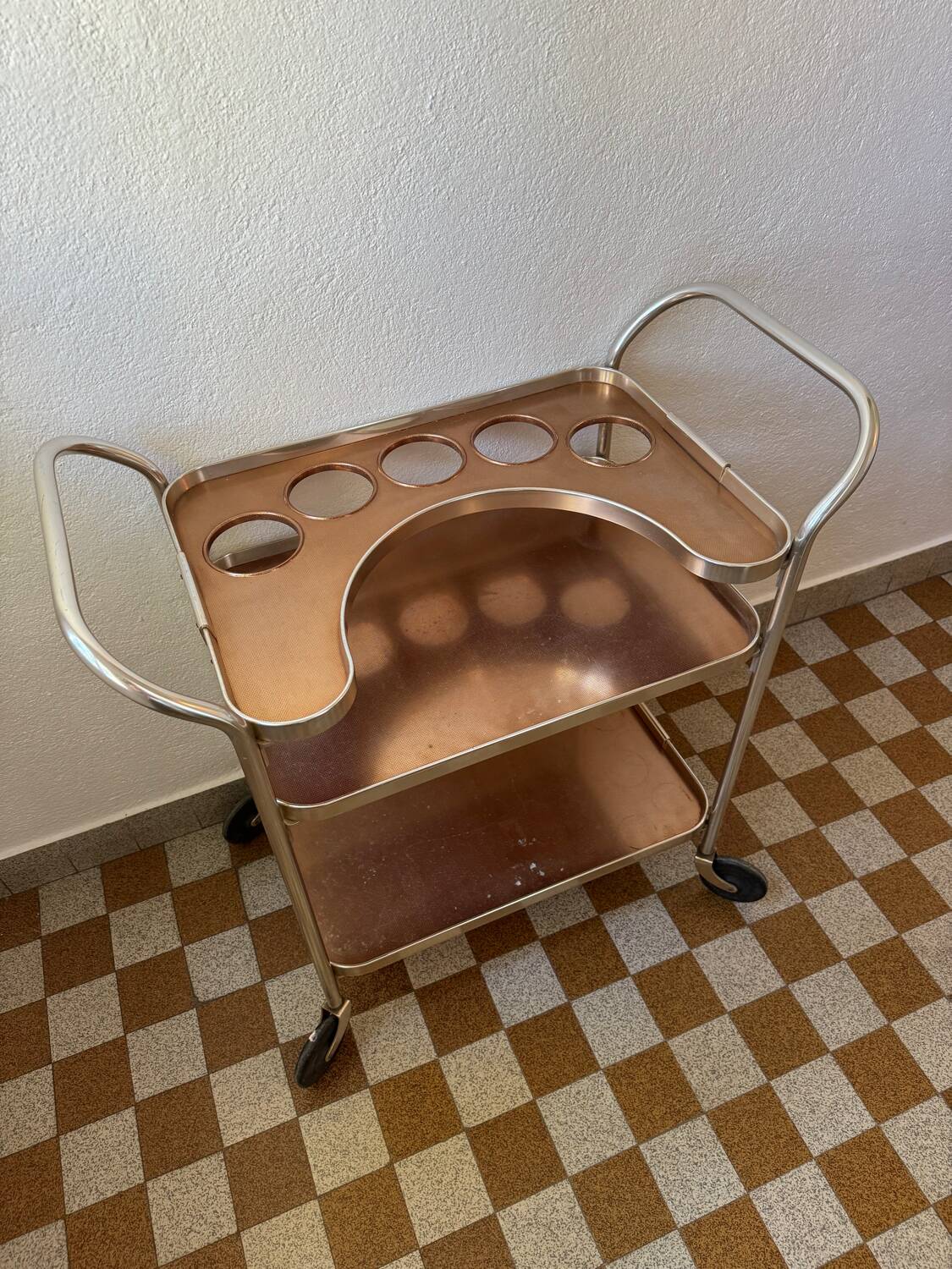Kaymet copper and silver trolley from the 50s