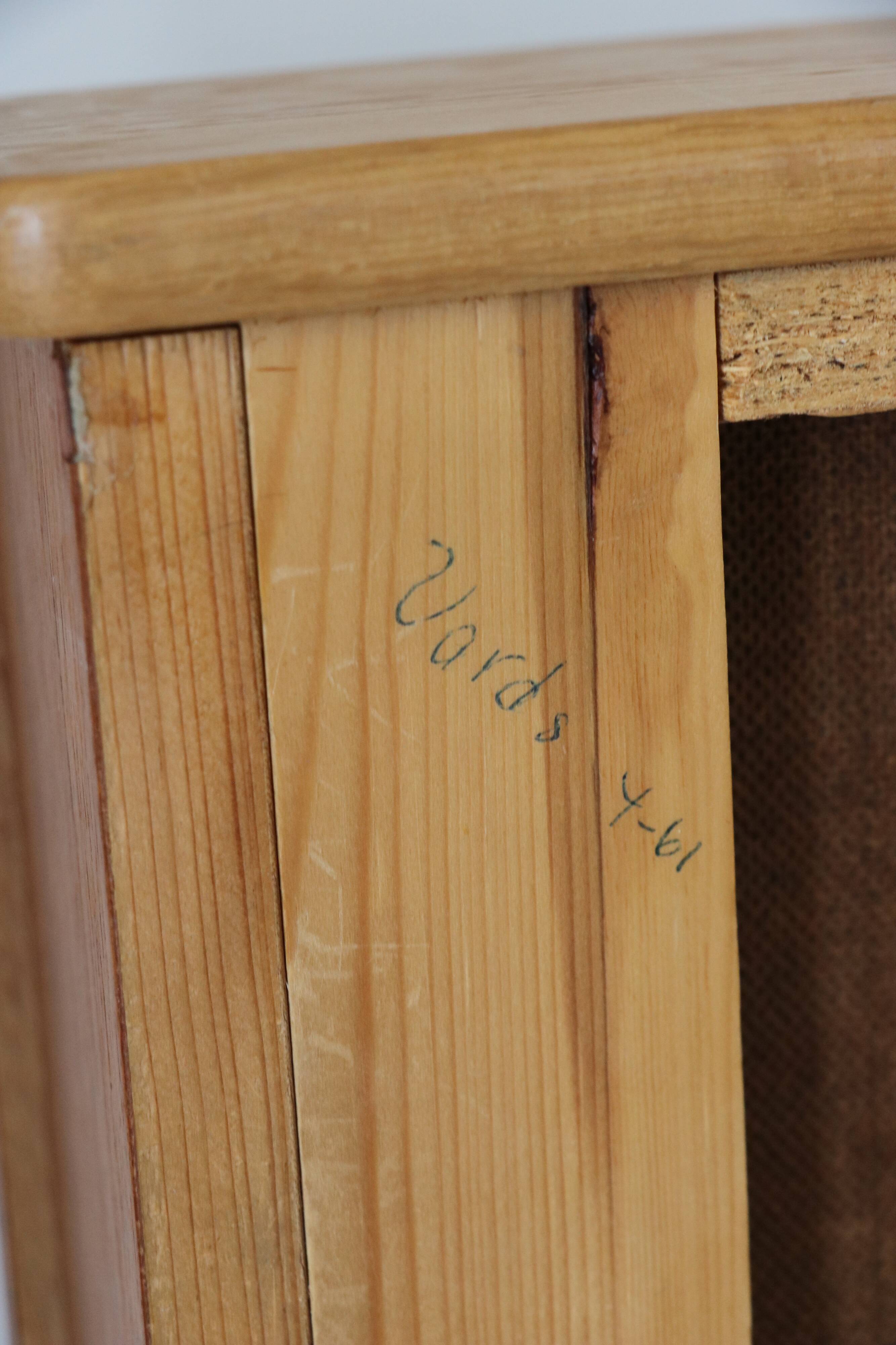 Scandinavian bedside table or wall console, oak and teak 1960