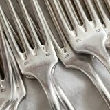 8 old silver-plated table forks