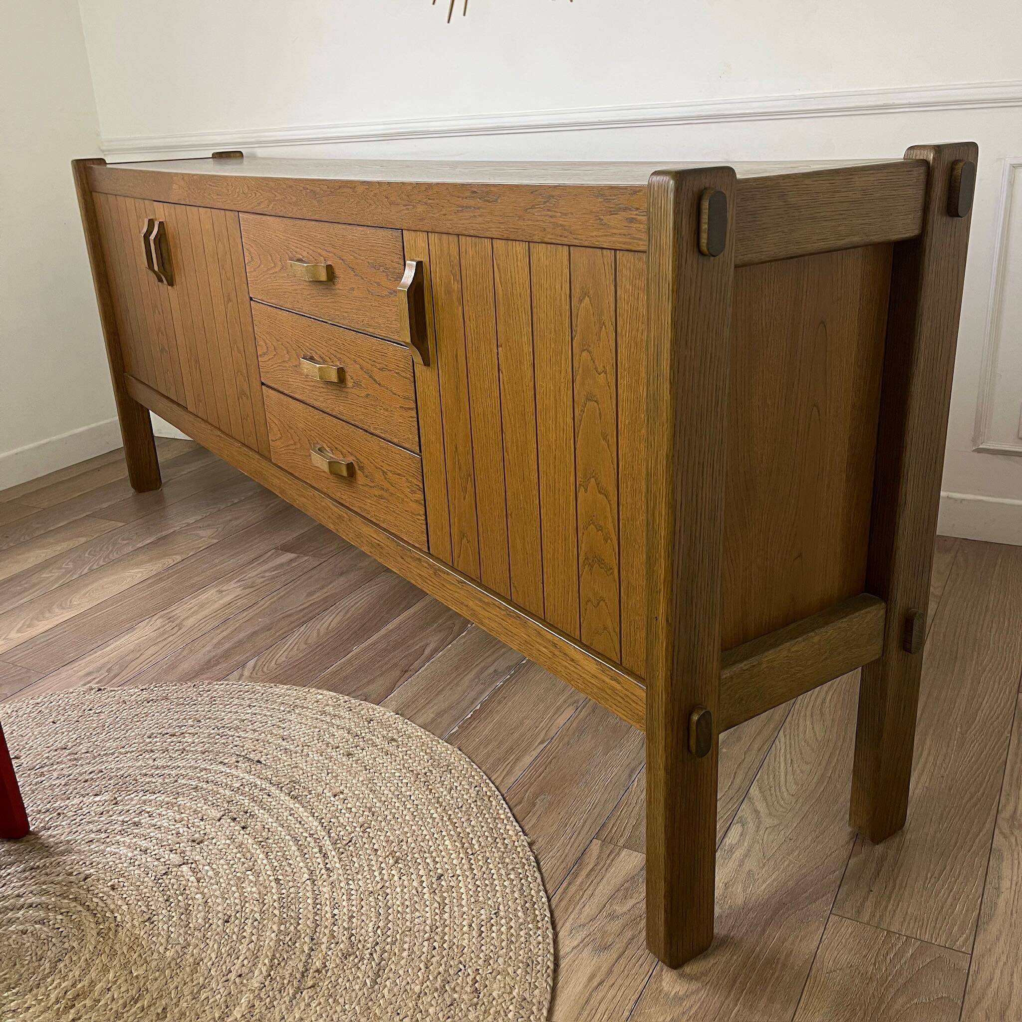 Large vintage brutalist sideboard