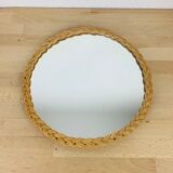 Round rattan braided mirror 33 cm