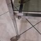 Vintage console in smoked glass and chrome metal