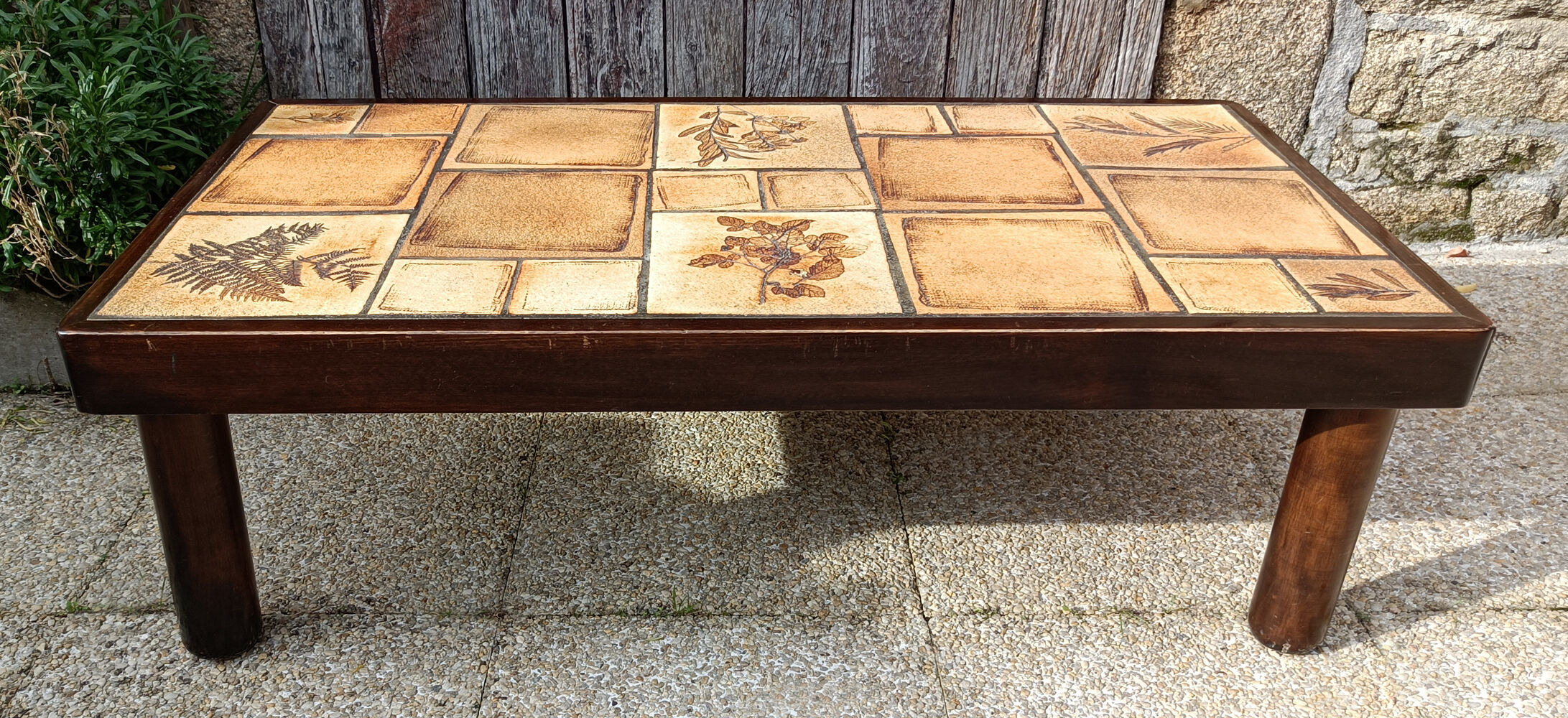 Rectangular herbarium coffee table, vintage 60s