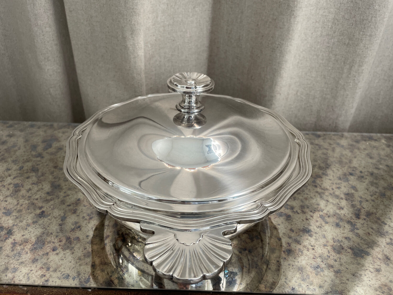 Vegetable Christofle silver metal Louis XV style "net/Chinon