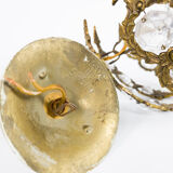 Brass facet cut glass hanging lamp gold plated 3rd quarter 20th