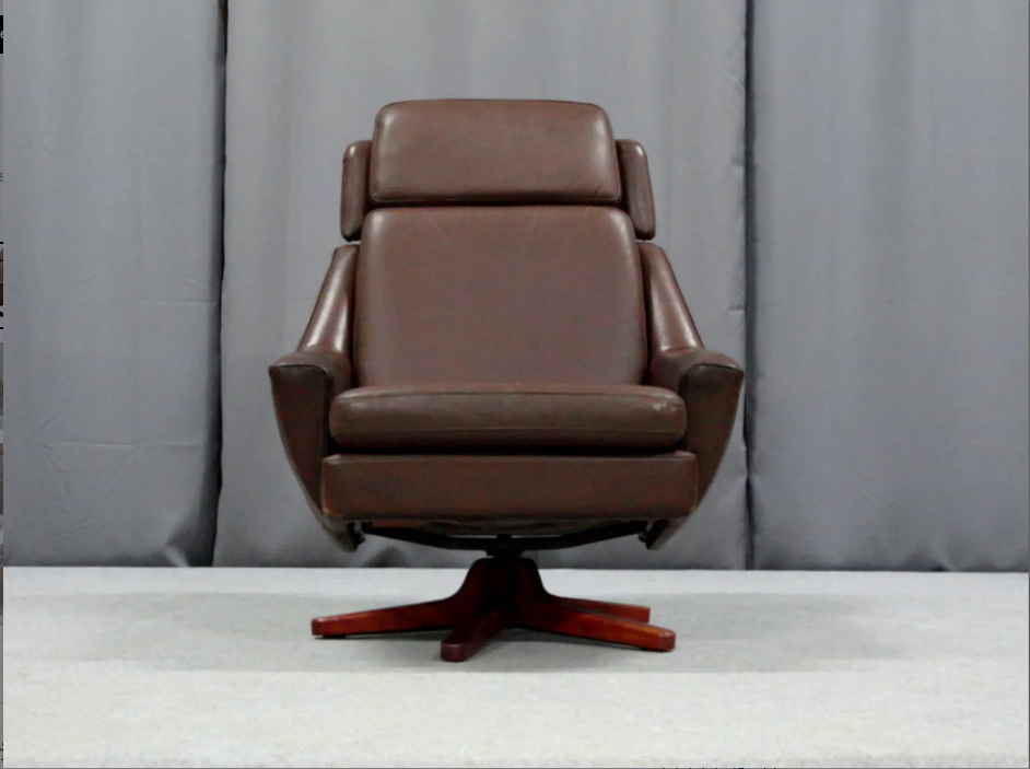 Leather ottoman chair, 1970