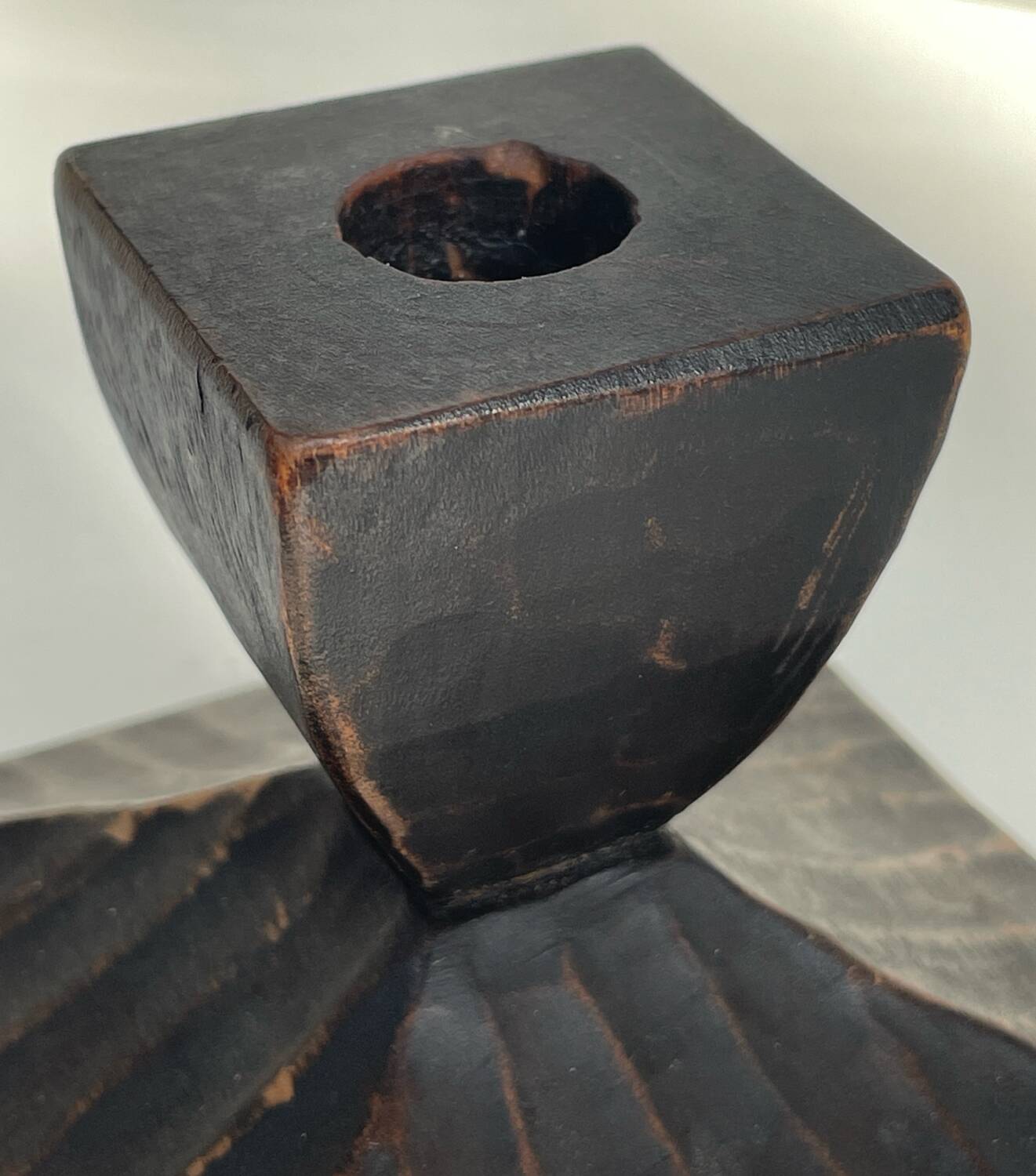 Pair of Swedish carved wooden candlesticks – Steneby H.F. – design bru