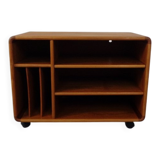 Small rollable teak media sideboard from Dyrlund, 1970s