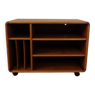 Small rollable teak media sideboard from Dyrlund, 1970s