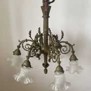 Brass chandelier with 6 branches