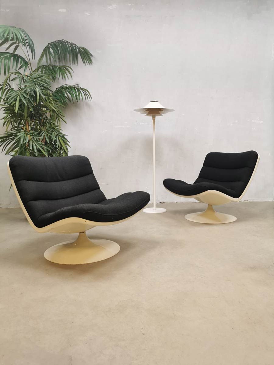 Vintage Dutch design swivel chairs Geoffrey Harcourt Artifort F978