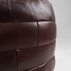 Pouf ottoman en cuir patchwork français vintage, années 1960