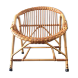 Vintage rattan basket armchair