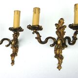 Pair of gold brass sconces