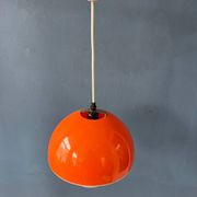 Suspension Space Age en verre acrylique orange et blanc
