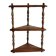 Vintage wooden corner wall shelf with 3 levels – Turned wooden supports