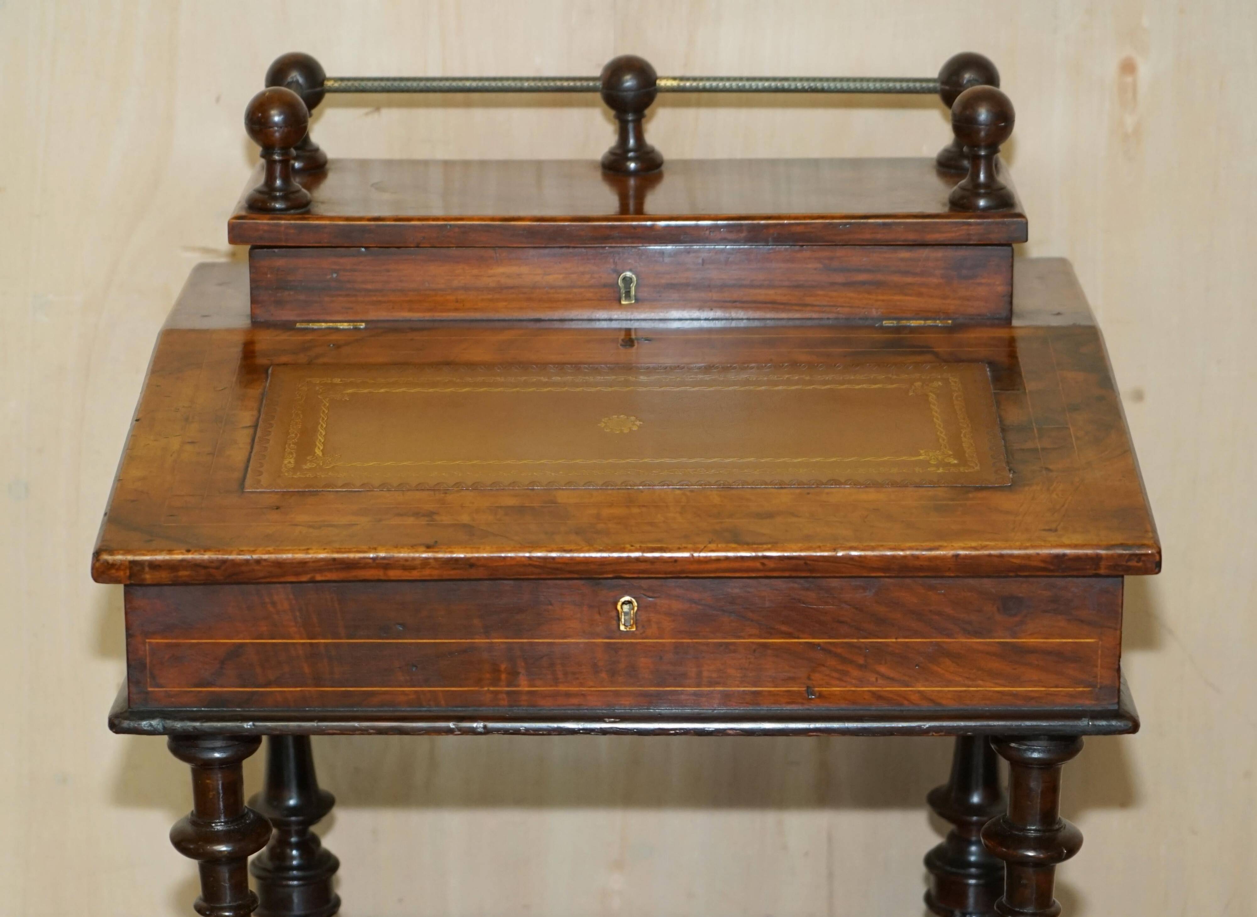Pair of fully restored antique Davenport desks.