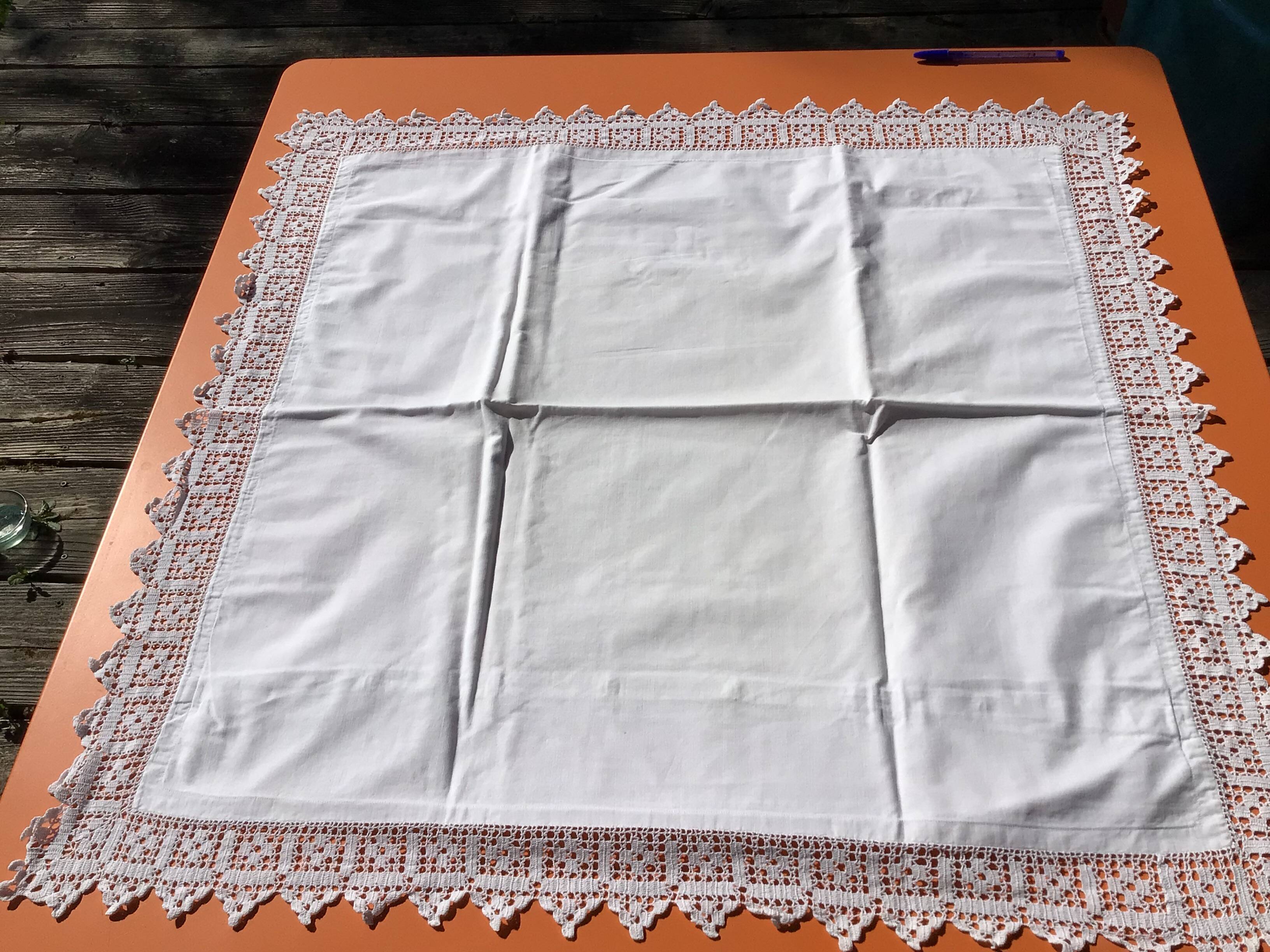 Hand crocheted edge pillowcase 8cm wide