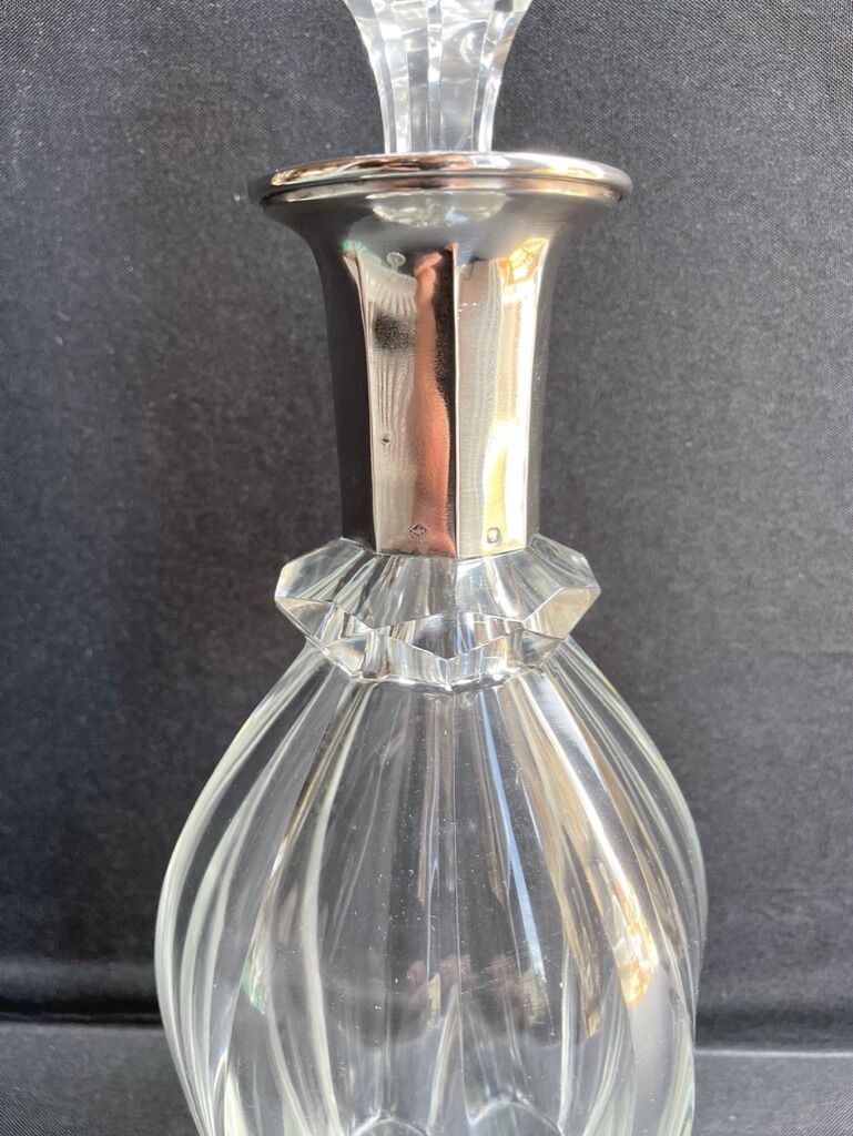 Large decanter - Louis Philippe - Strong crystal and silver