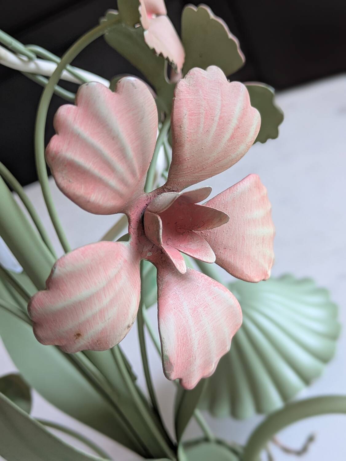 Ancien lustre fleuri italien