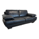 Two-seater Natuzzi sofa in navy blue leather.