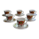 6 floral cups and saucers Bavaria West Germany
