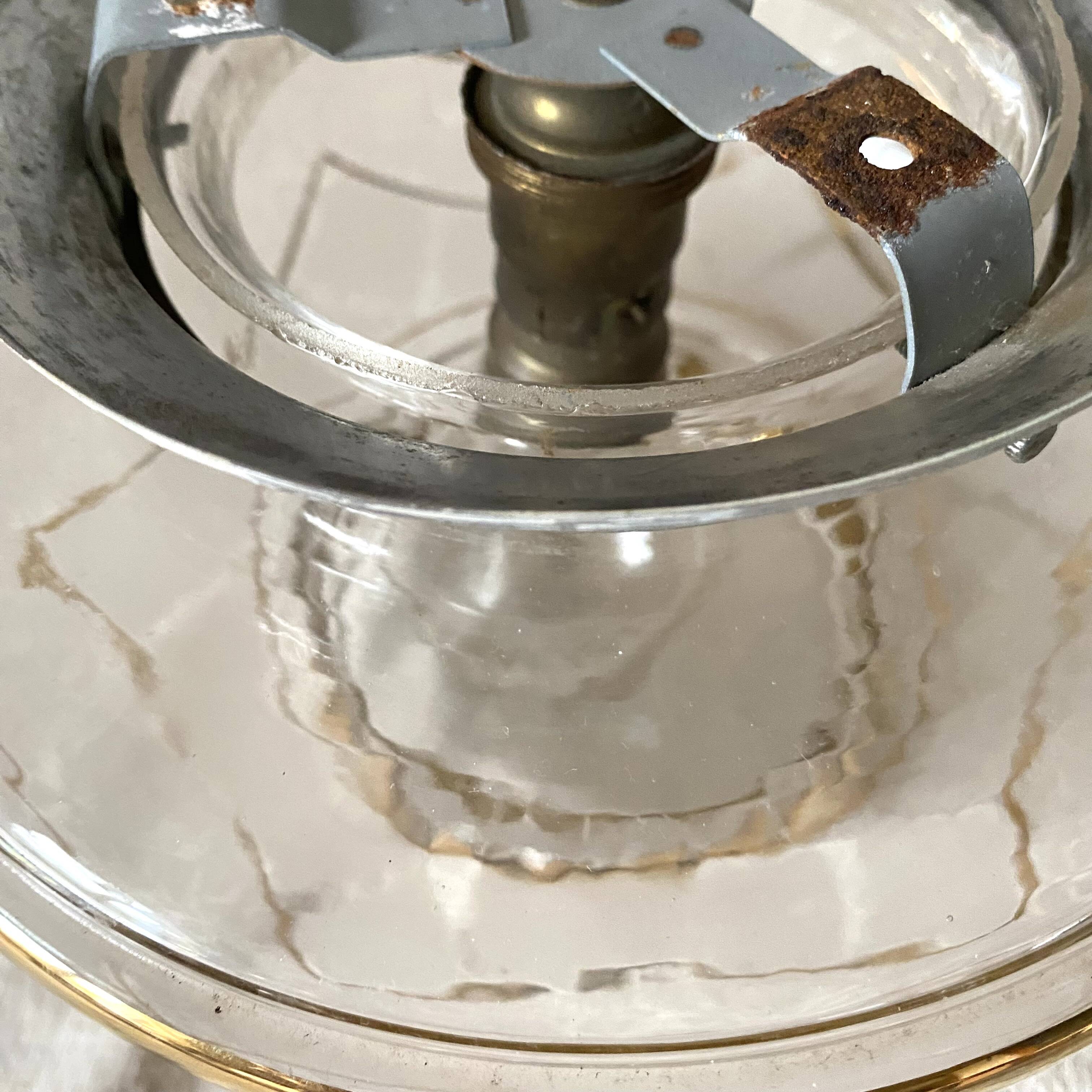 Art Deco ceiling light in frosted glass and gold