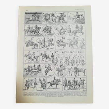 Horse riding lithograph from 1928