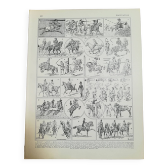 Horse riding lithograph from 1928