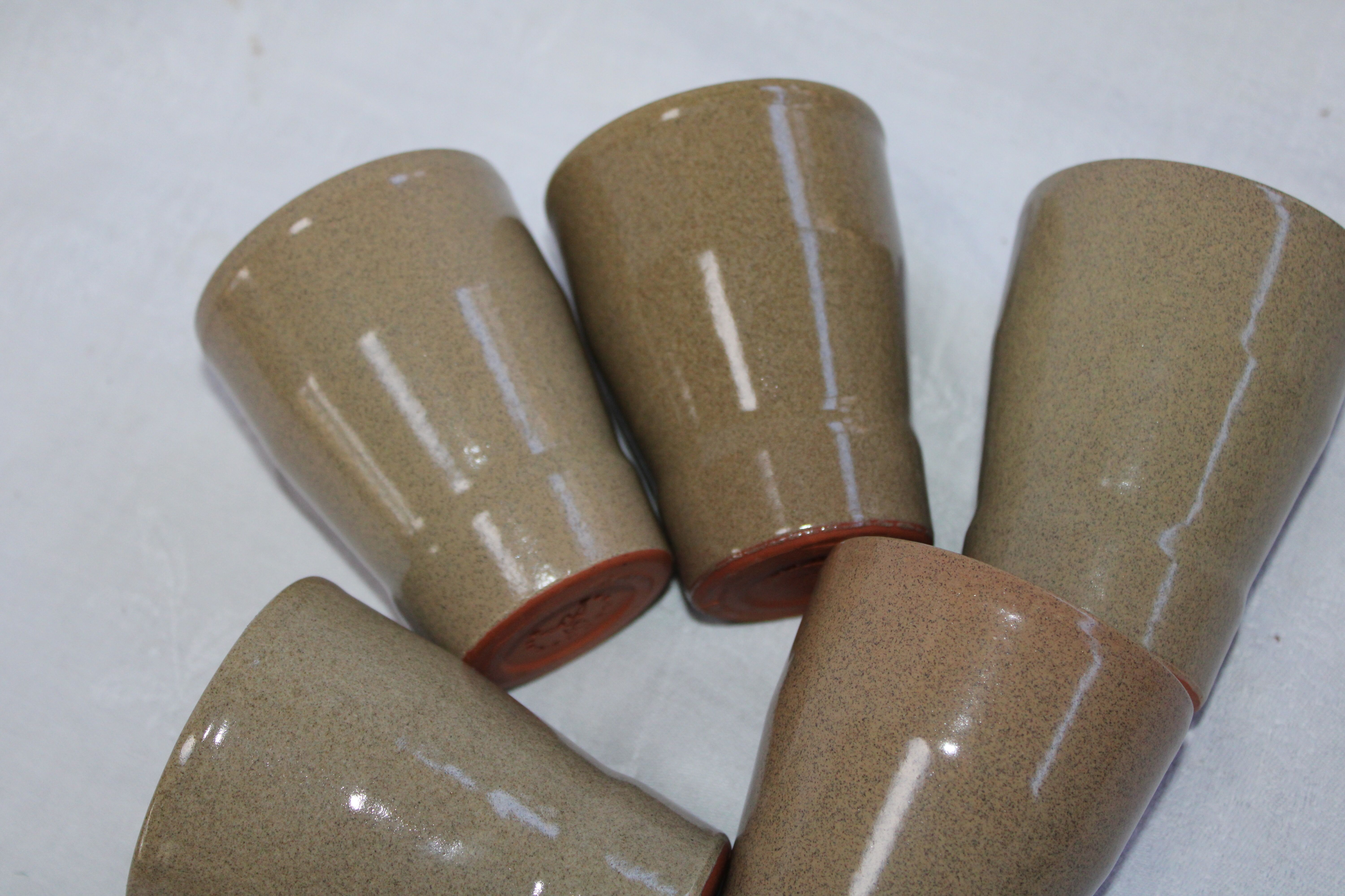 Set of 5 Cermer sandstone glasses