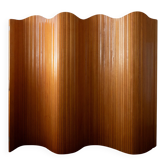 Vintage French Art Deco Pine Tambour Room Divider by Jomain Baumann, 1930s