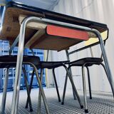 Red Formica table and vintage yellow chairs