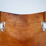 Walter Anthonis sz14 t Spectrum brown hide leather lounge chair, 1971